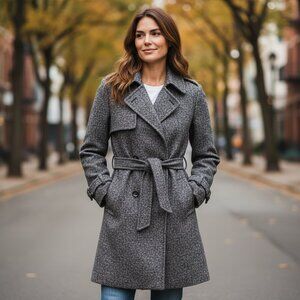 CALVIN KLEIN Tweed Trench Coat
